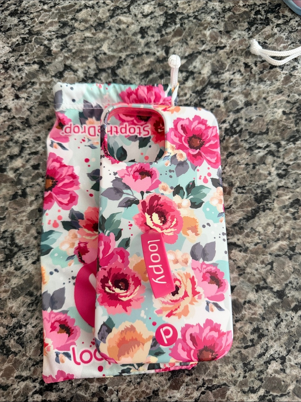 13 Pro Max Loopy Case Floral Multi-Color Phone Case with Loop Strap